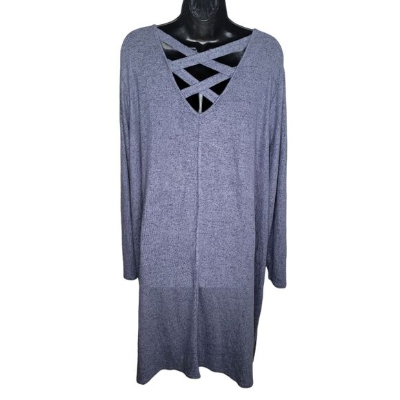 Studio 1886 heathered criss cross back a-line tunic dress 3x - Picture 2 of 6